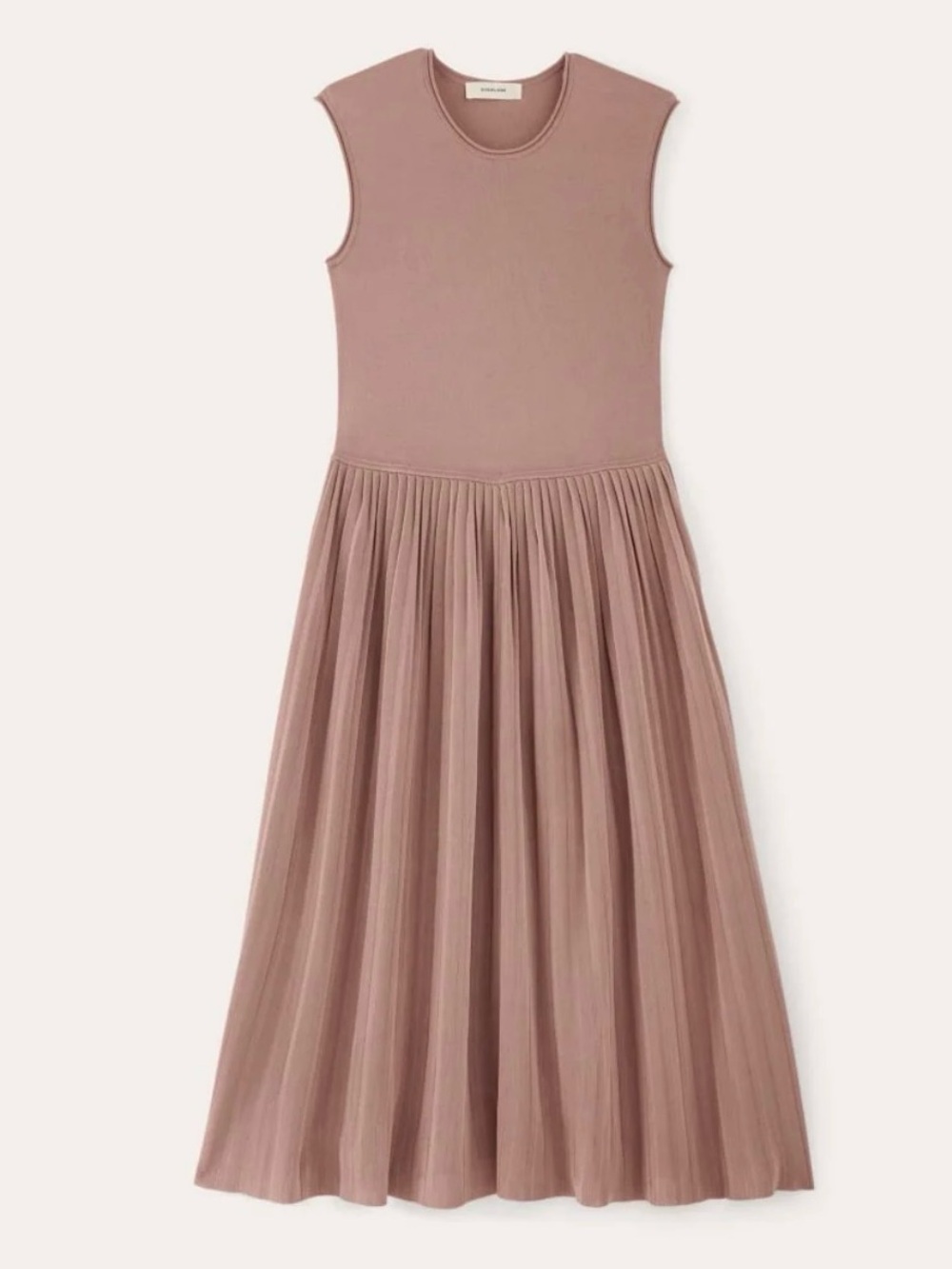 Everlane The Knit pleated dress dusty rose XS NWT